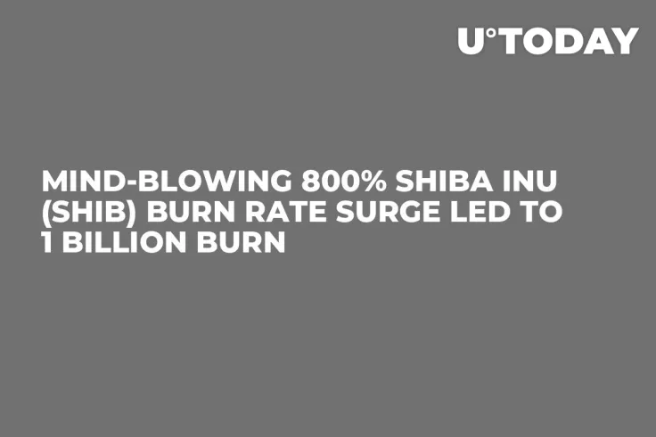 Mind-Blowing 800% Shiba Inu (SHIB) Burn Rate Surge Led to 1 Billion Burn