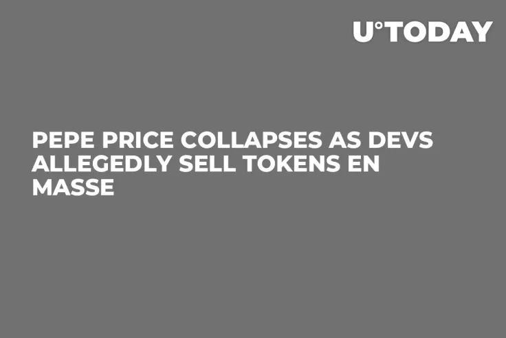 Pepe Price Collapses as Devs Allegedly Sell Tokens En Masse
