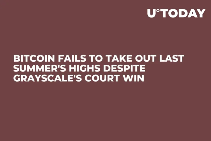 Bitcoin Fails to Take out Last Summer's Highs Despite Grayscale's Court Win