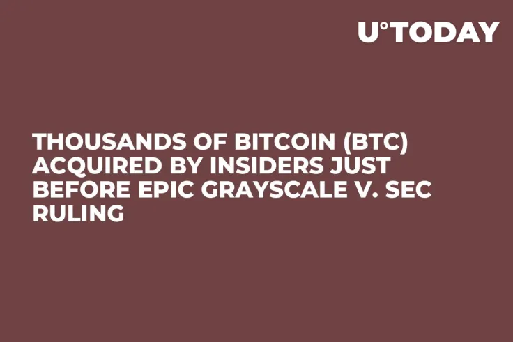 Thousands of Bitcoin (BTC) Acquired by Insiders Just Before Epic Grayscale v. SEC Ruling