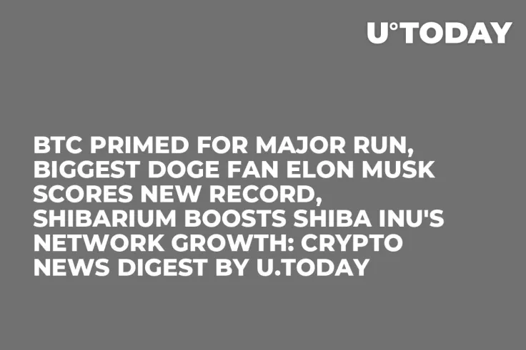 BTC Primed for Major Run, Biggest DOGE Fan Elon Musk Scores New Record, Shibarium Boosts Shiba Inu's Network Growth: Crypto News Digest by U.Today