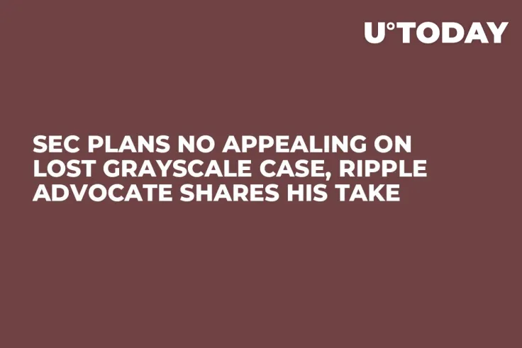 SEC Plans No Appealing on Lost Grayscale Case, Ripple Advocate Shares His Take