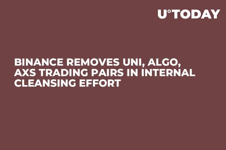 Binance Removes UNI, ALGO, AXS Trading Pairs in Internal Cleansing Effort