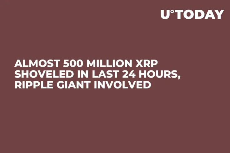 Almost 500 Million XRP Shoveled in Last 24 Hours, Ripple Giant Involved