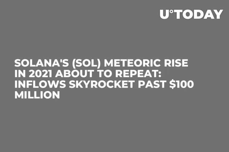 Solana's (SOL) Meteoric Rise in 2021 About to Repeat: Inflows Skyrocket Past $100 Million