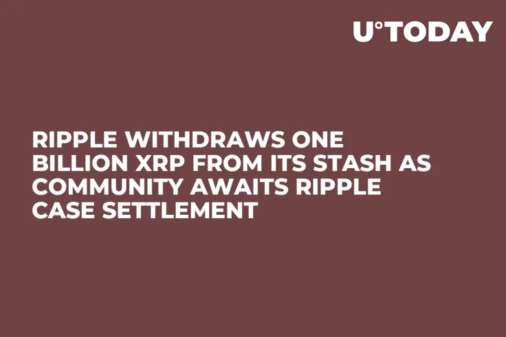 Ripple Withdraws One Billion XRP From Its Stash as Community Awaits Ripple Case Settlement