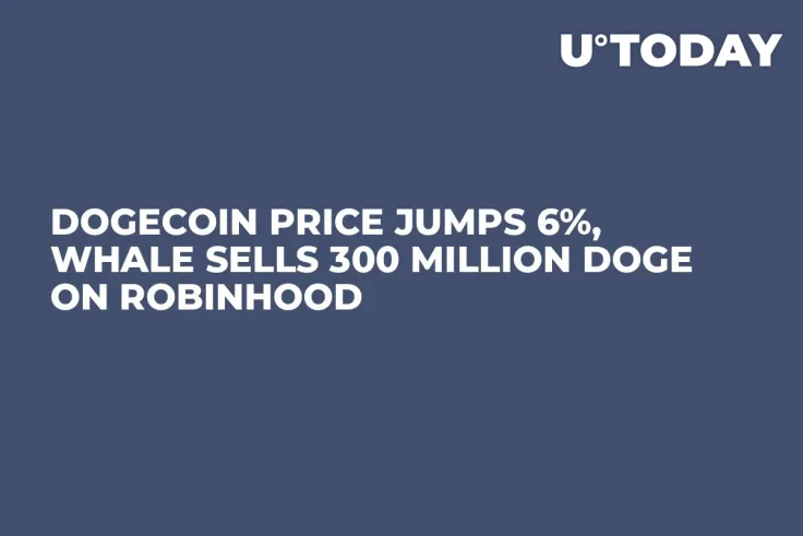 Dogecoin Price Jumps 6%, Whale Sells 300 Million DOGE on Robinhood