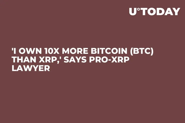 'I Own 10X More Bitcoin (BTC) Than XRP,' Says Pro-XRP Lawyer