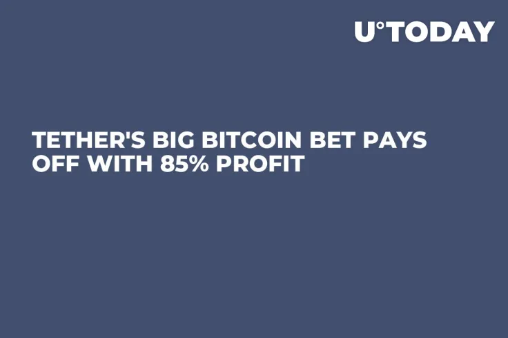 Tether's Big Bitcoin Bet Pays off With 85% Profit