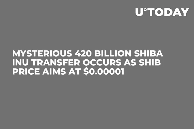 Mysterious 420 Billion Shiba Inu Transfer Occurs as SHIB Price Aims at $0.00001