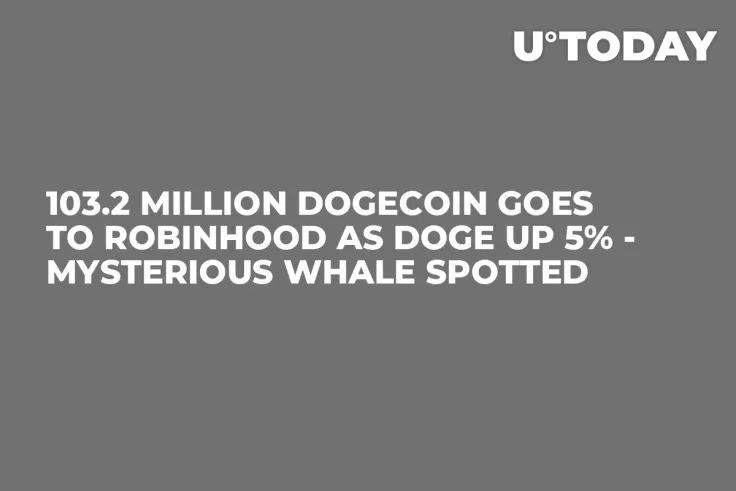103.2 Million Dogecoin Goes to Robinhood as DOGE Up 5% - Mysterious Whale Spotted