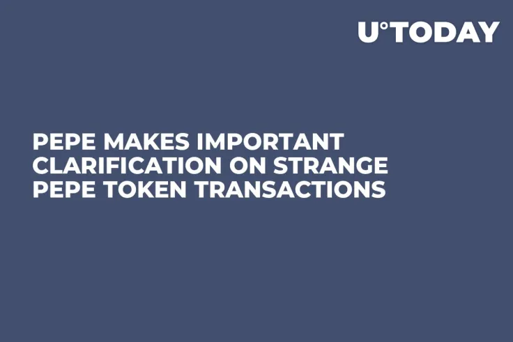 Pepe Makes Important Clarification on Strange PEPE Token Transactions