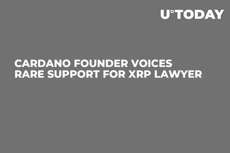 Cardano Founder Voices Rare Support for XRP Lawyer