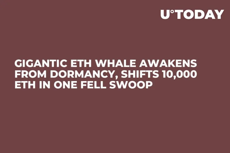 Gigantic ETH Whale Awakens From Dormancy, Shifts 10,000 ETH in One Fell Swoop