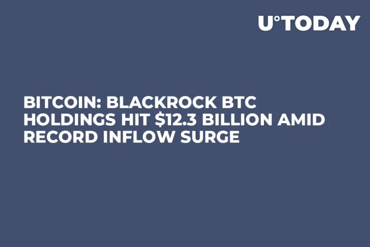 Bitcoin: BlackRock BTC Holdings Hit $12.3 Billion Amid Record Inflow Surge