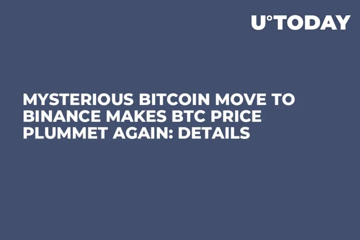 Mysterious Bitcoin Move to Binance Makes BTC Price Plummet Again: Details