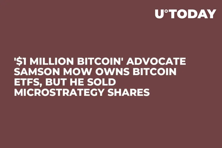 '$1 Million Bitcoin' Advocate Samson Mow Owns Bitcoin ETFs, but He Sold MicroStrategy Shares