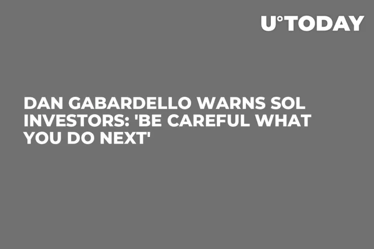 Dan Gabardello Warns SOL Investors: 'Be Careful What You Do Next'