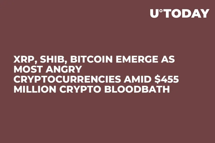 XRP, SHIB, Bitcoin Emerge as Most Angry Cryptocurrencies Amid $455 Million Crypto Bloodbath