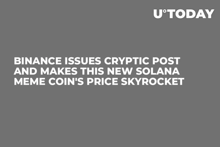 Binance Issues Cryptic Post and Makes This New Solana Meme Coin's Price Skyrocket