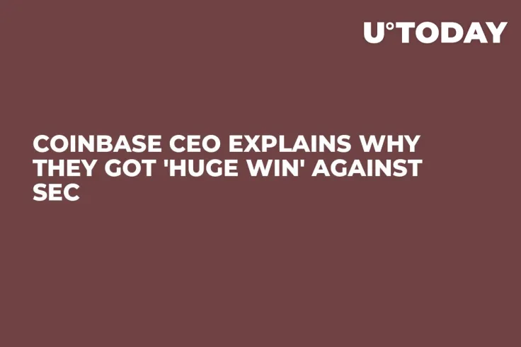 Coinbase CEO Explains Why They Got 'Huge Win' Against SEC