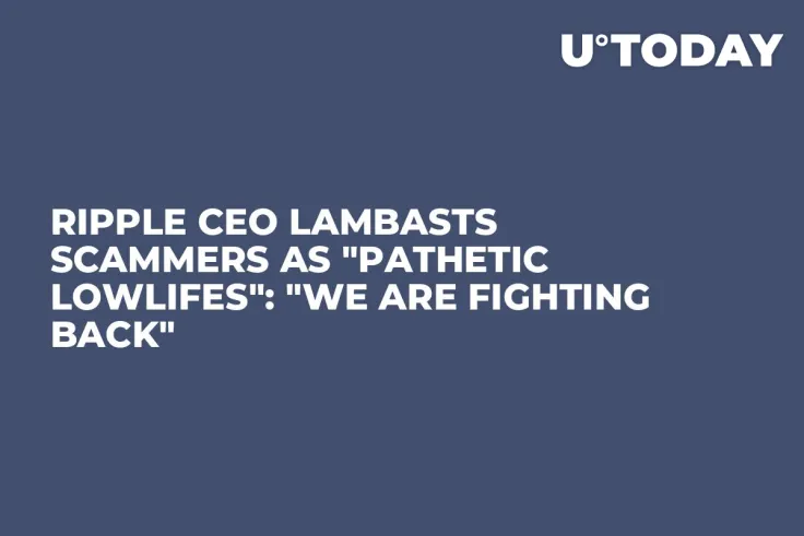 Ripple CEO Lambasts Scammers as "Pathetic Lowlifes": "We Are Fighting Back"