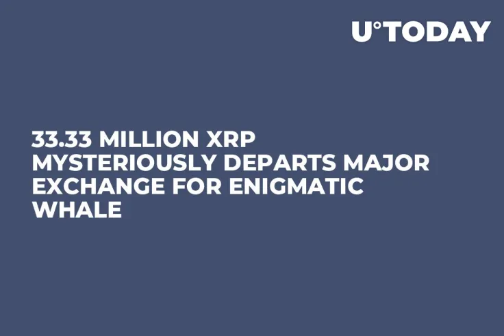 33.33 Million XRP Mysteriously Departs Major Exchange for Enigmatic Whale