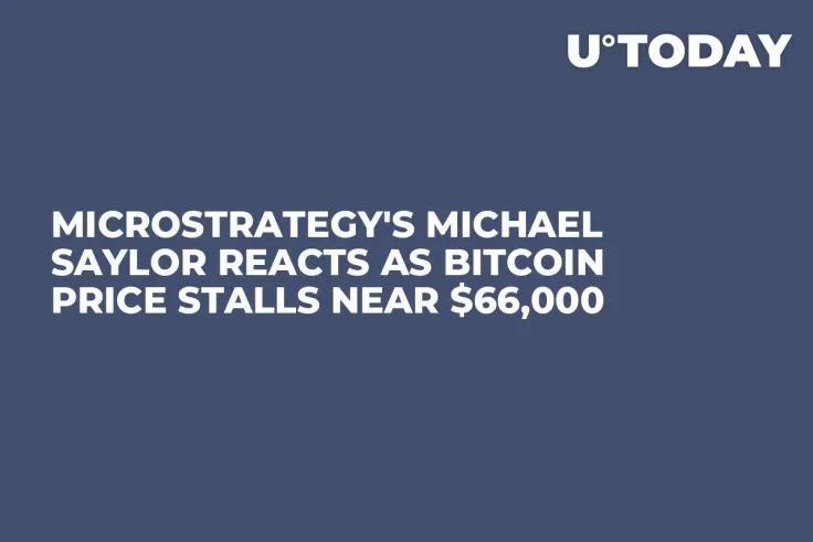 MicroStrategy's Michael Saylor Reacts as Bitcoin Price Stalls Near $66,000