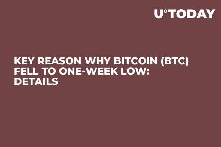 Key Reason Why Bitcoin (BTC) Fell to One-Week Low: Details