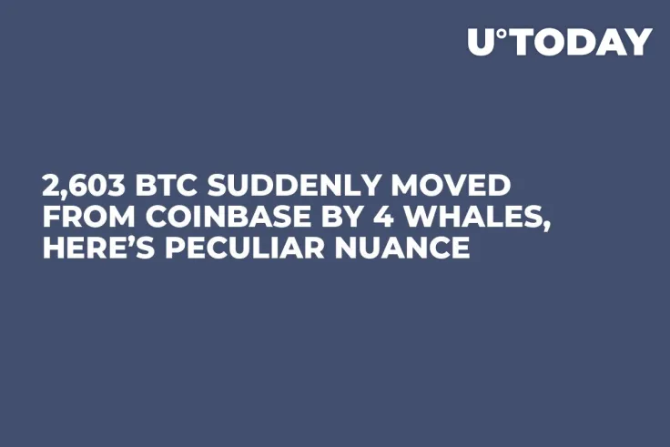 2,603 BTC Suddenly Moved from Coinbase by 4 Whales, Here’s Peculiar Nuance