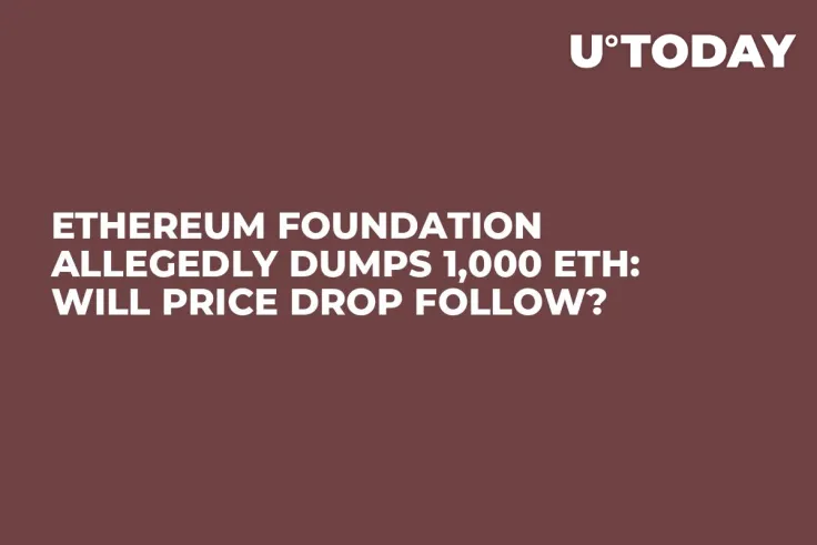 Ethereum Foundation Allegedly Dumps 1,000 ETH: Will Price Drop Follow?