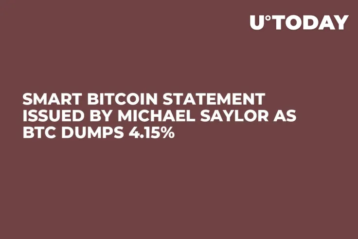 Smart Bitcoin Statement Issued by Michael Saylor as BTC Dumps 4.15%