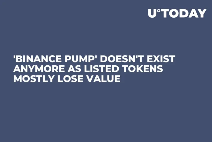 'Binance Pump' Doesn't Exist Anymore as Listed Tokens Mostly Lose Value