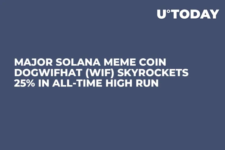 Major Solana Meme Coin Dogwifhat (WIF) Skyrockets 25% in All-Time High Run