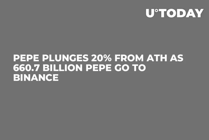 PEPE Plunges 20% From ATH as 660.7 Billion PEPE Go to Binance