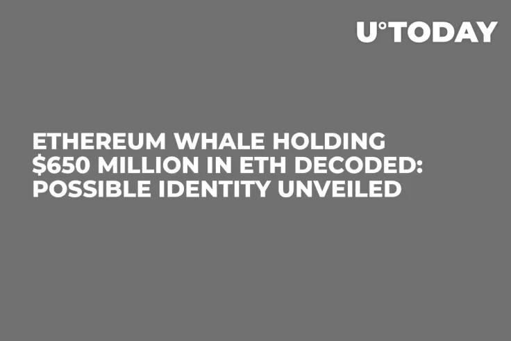 Ethereum Whale Holding $650 Million in ETH Decoded: Possible Identity Unveiled