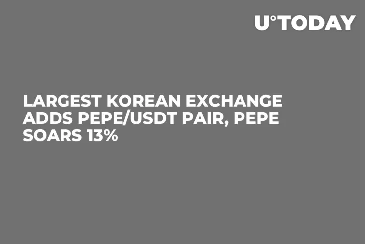 Largest Korean Exchange Adds PEPE/USDT Pair, PEPE Soars 13%