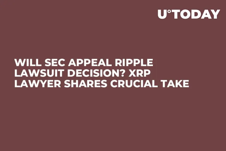 Will SEC Appeal Ripple Lawsuit Decision? XRP Lawyer Shares Crucial Take