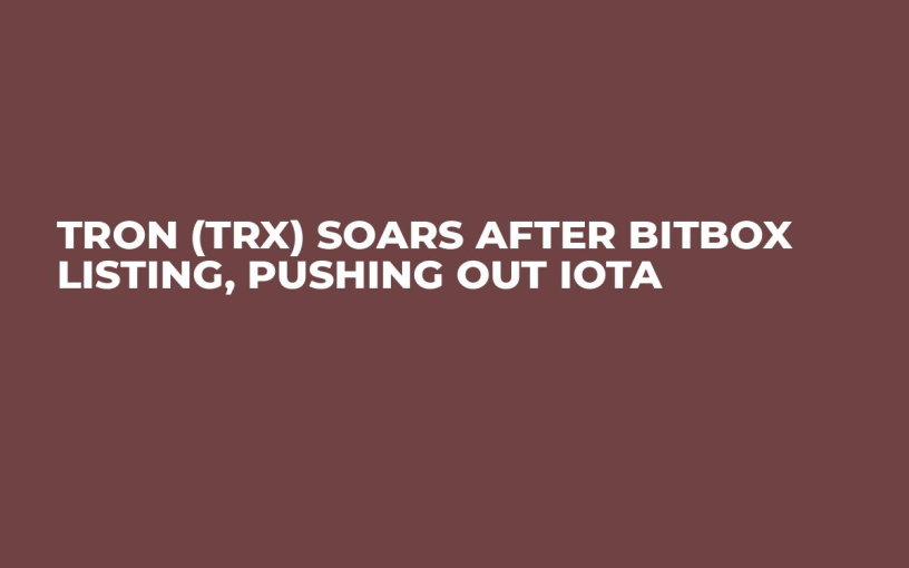 TRON (TRX) Soars After Bitbox Listing, Pushing Out IOTA