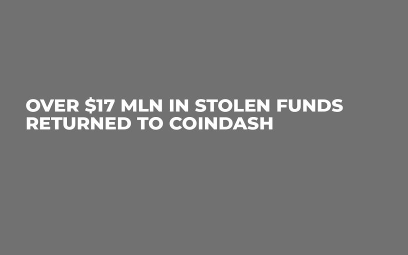 Over $17 Mln in Stolen Funds Returned to CoinDash