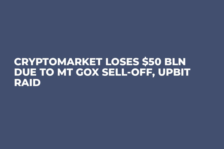 Cryptomarket Loses $50 Bln Due to Mt Gox Sell-Off, UPbit Raid