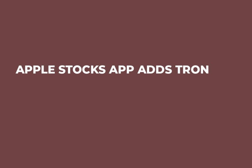 Apple Stocks App Adds TRON