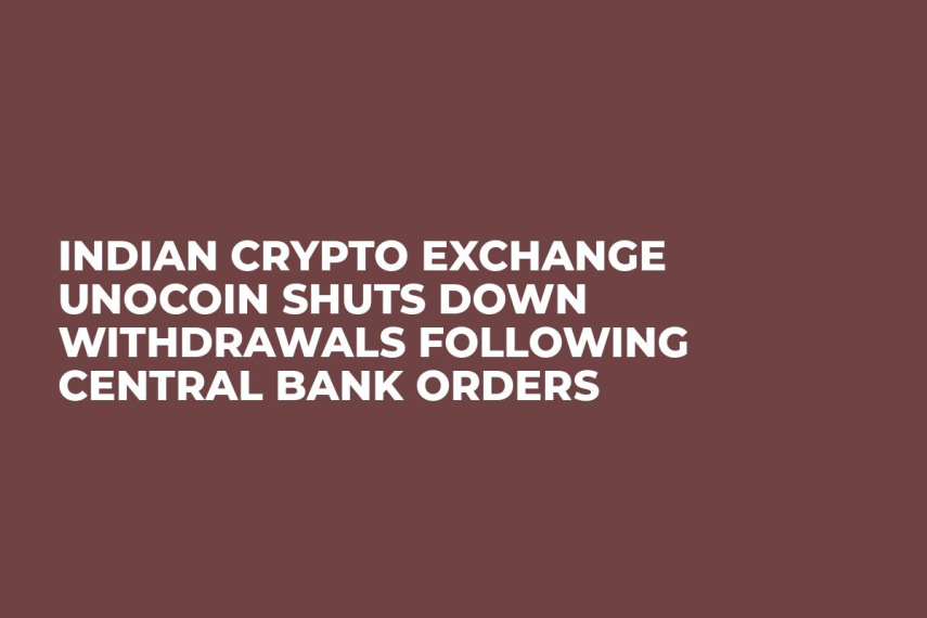 Indian Crypto Exchange Unocoin Shuts Down Withdrawals Following Central Bank Orders