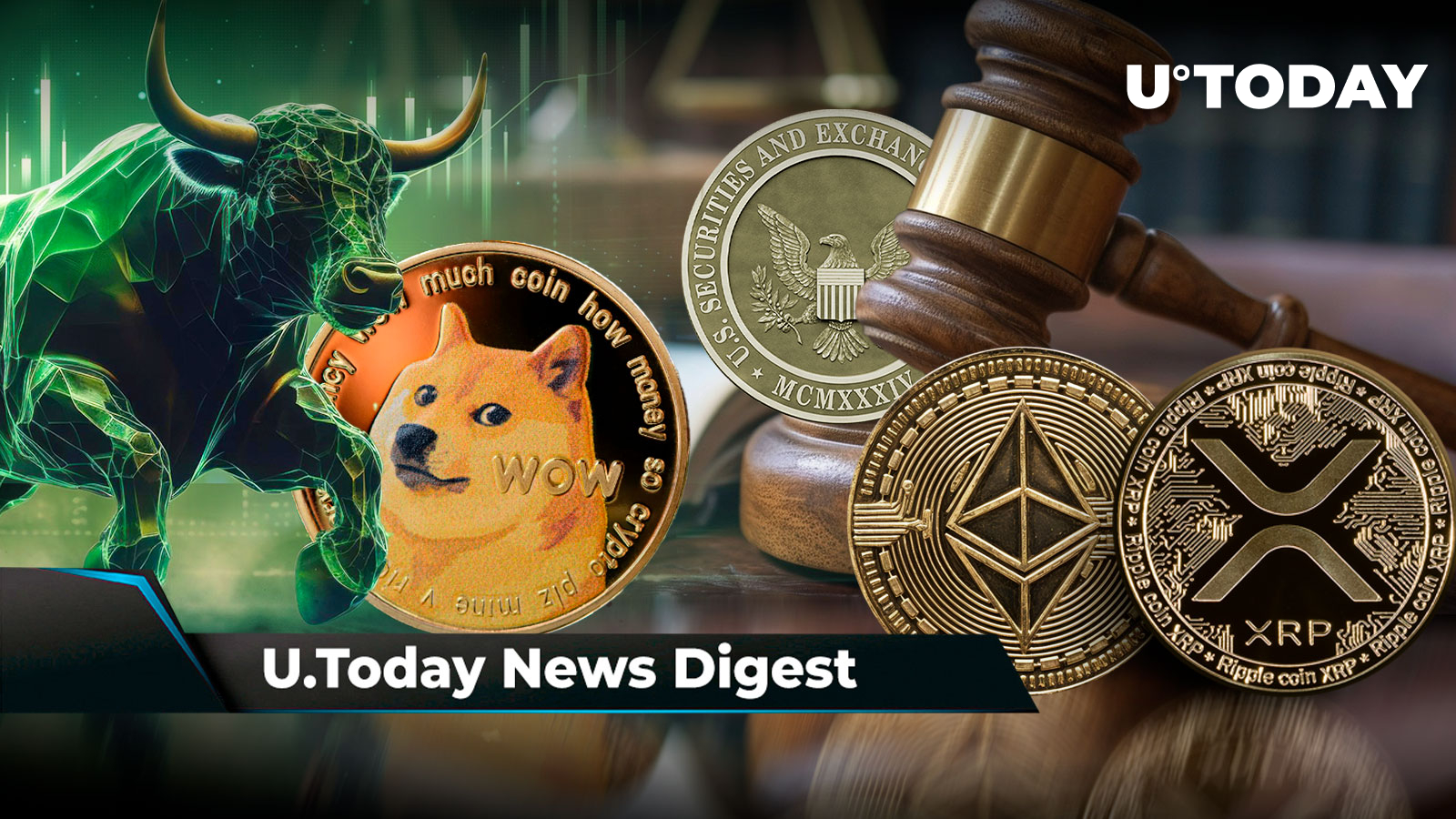 Dogecoin 'Very Bullish,' Per Recent Report, XRP Community Furious Over SEC's Ethereum Decision, Schiff Names Reason Why Nvidia's Rise is Bearish for BTC: Crypto News Digest by U.Today