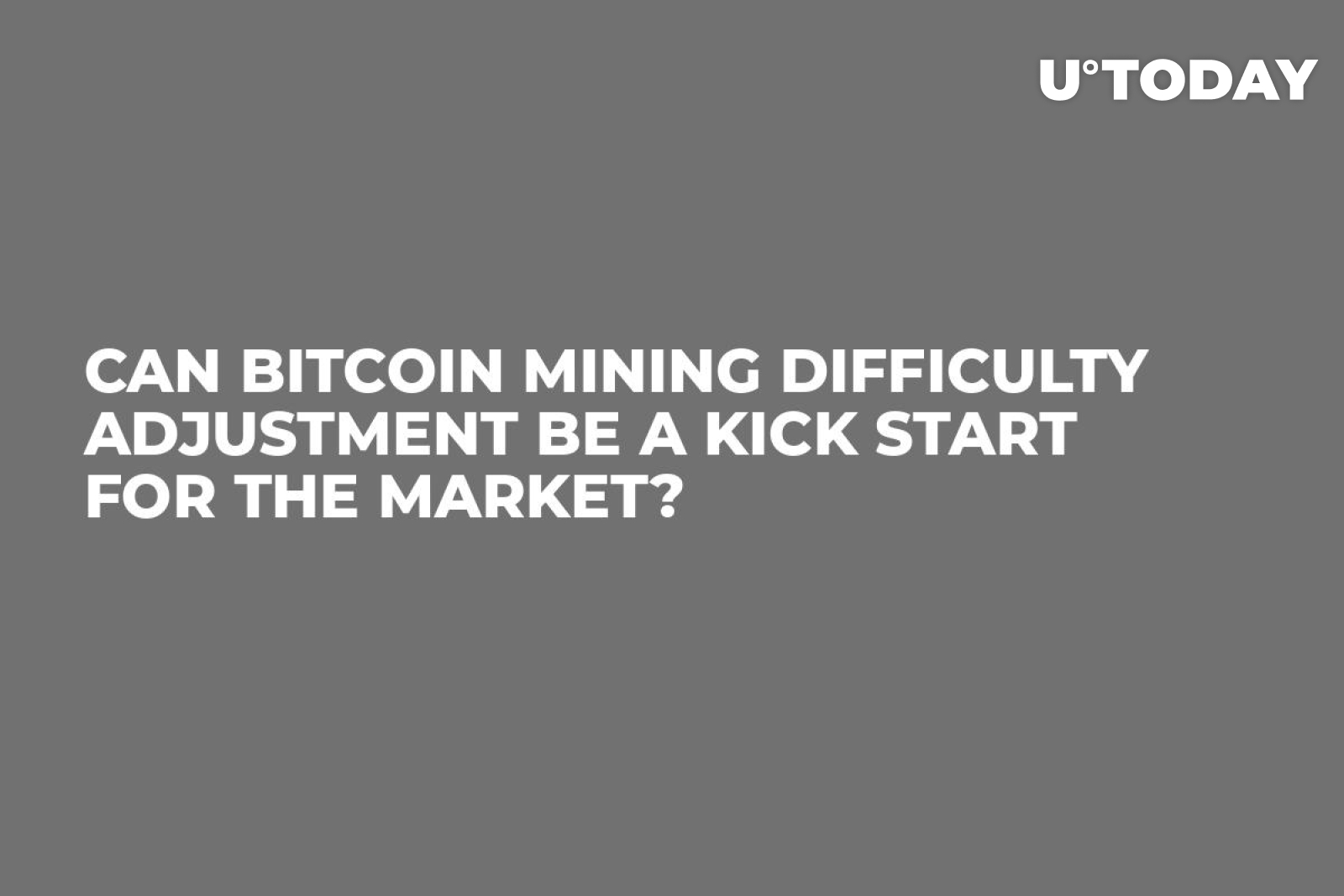 Can Bitcoin Mining Difficulty Adjustment Be a Kick Start for the Market?