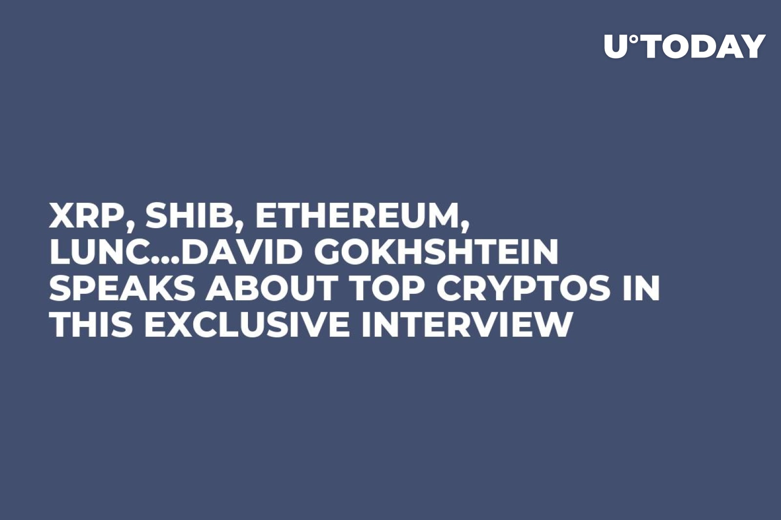 XRP, SHIB, Ethereum, LUNC…David Gokhshtein Speaks About Top Cryptos in This  Exclusive Interview - U.Today
