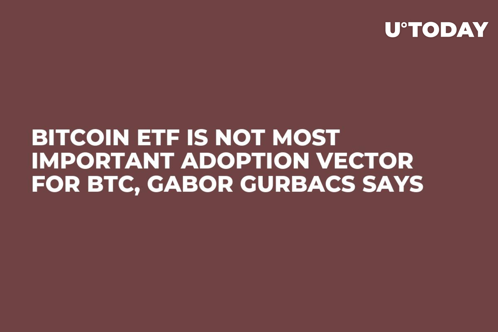 Bitcoin ETF Is Not Most Important Adoption Vector for BTC, Gabor Gurbacs  Says - U.Today