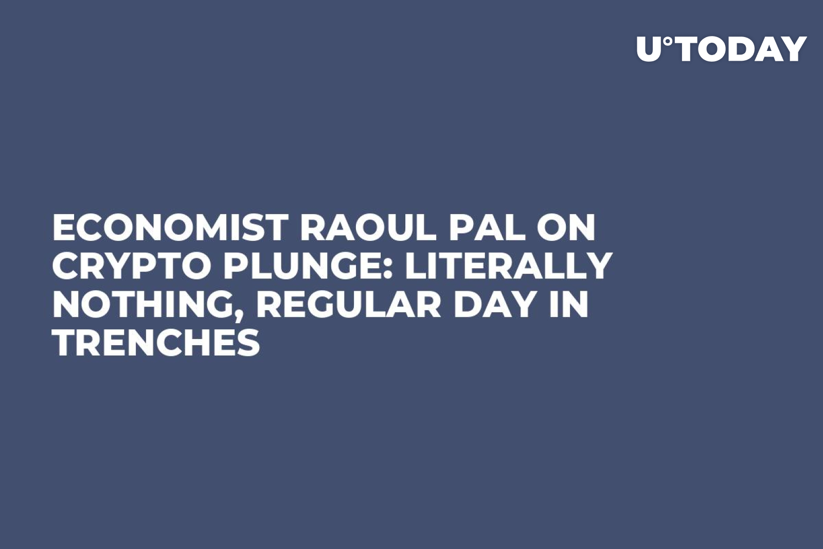 Economist Raoul Pal on Crypto Plunge: Literally Nothing, Regular Day in  Trenches - U.Today