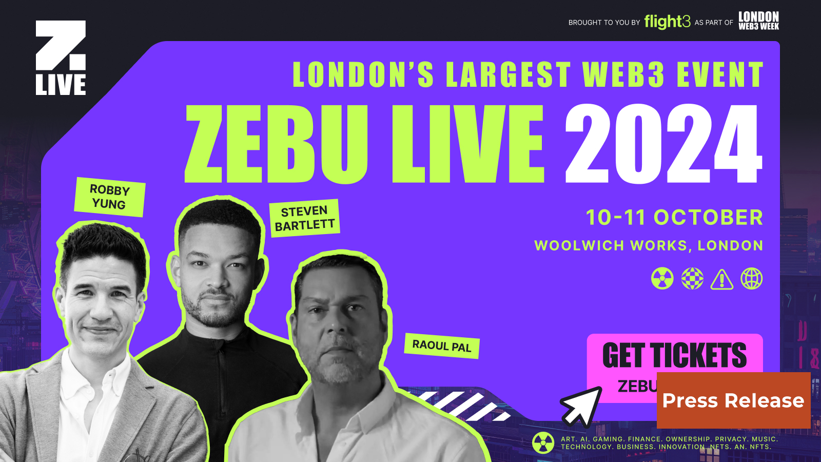 Zebu Live 2024: The UK’s Premier Web3 Conference Returns with Steven Bartlett, Coinbase, Solana, and More
