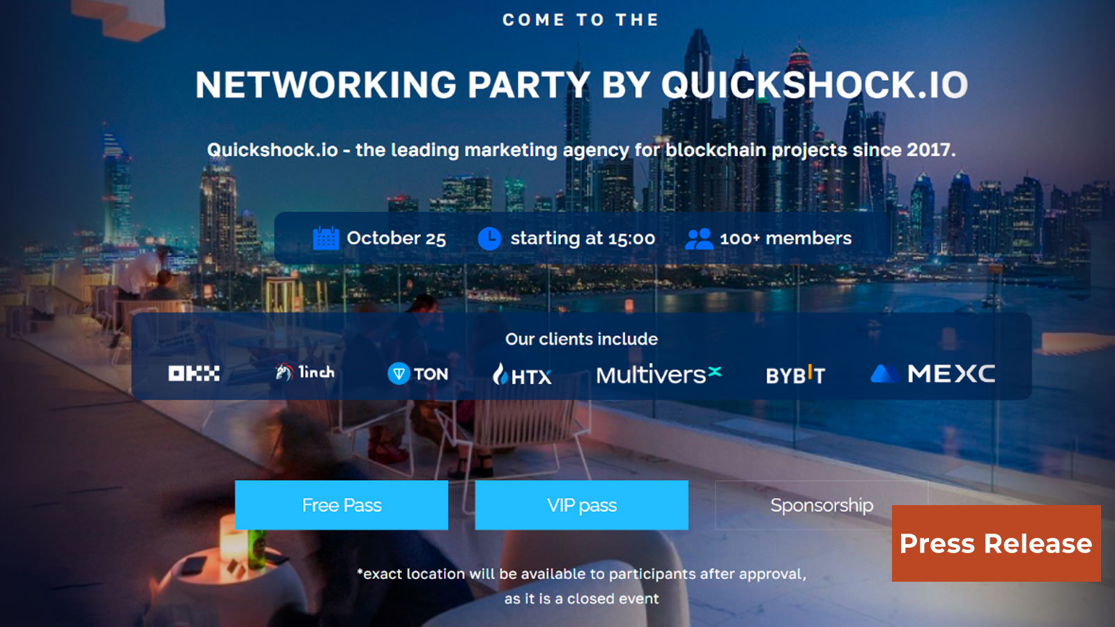 Blockchain Marketing Agency - How to increase the ROI of a project? Best strategies by the QuickShock.io event